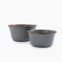 Enamel Mixing Bowl Set - Slate Gray