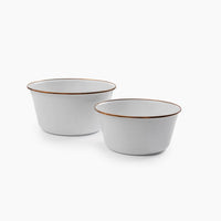 Enamel Mixing Bowl Set - Eggshell