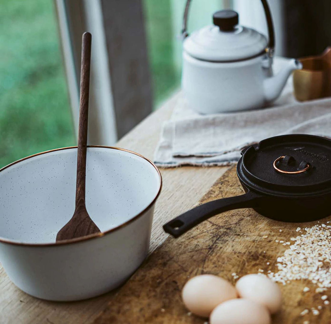 Enamel Mixing Bowl Set - Eggshell