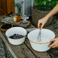 Enamel Mixing Bowl Set - Eggshell