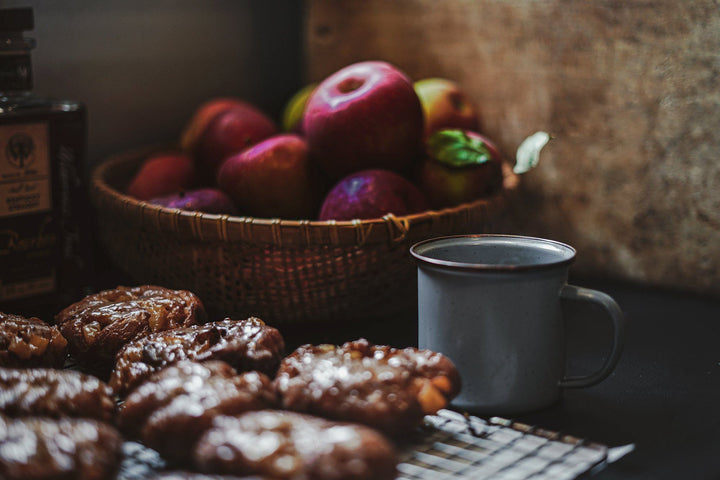 Apple Pecan Fritters with Kentucky Bourbon and Brown Butter Glaze