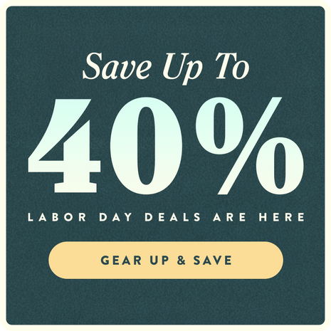Promotional graphic with 'Save Up To 40%' text on a dark green background