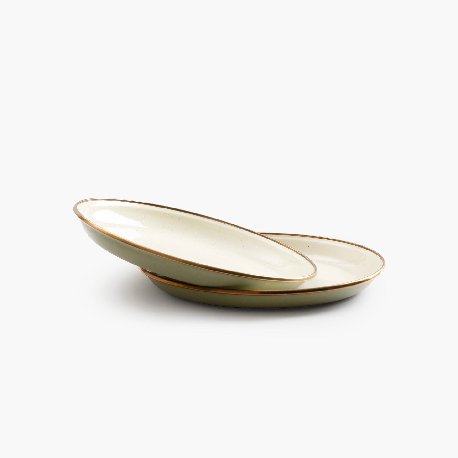 Enamelware 2-Tone Dining Collection - Olive Drab