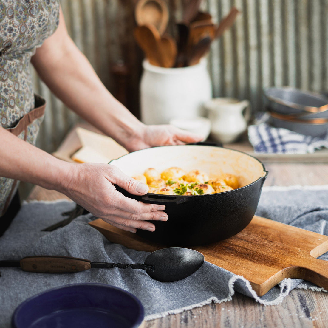 Enamel Lined Cast Iron Crock Pot