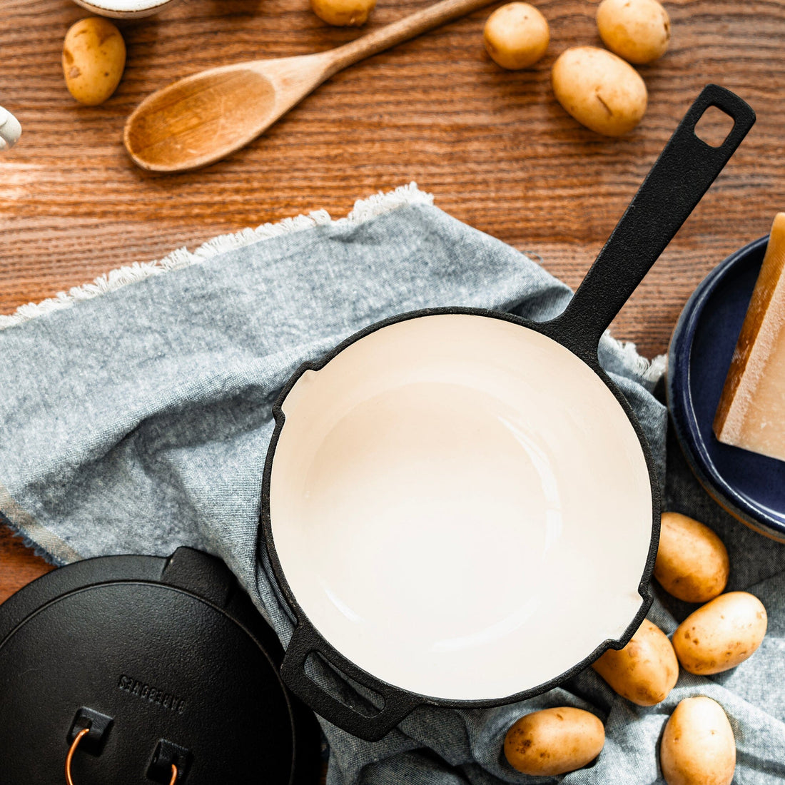 Enamel Lined Cast Iron Saucepan