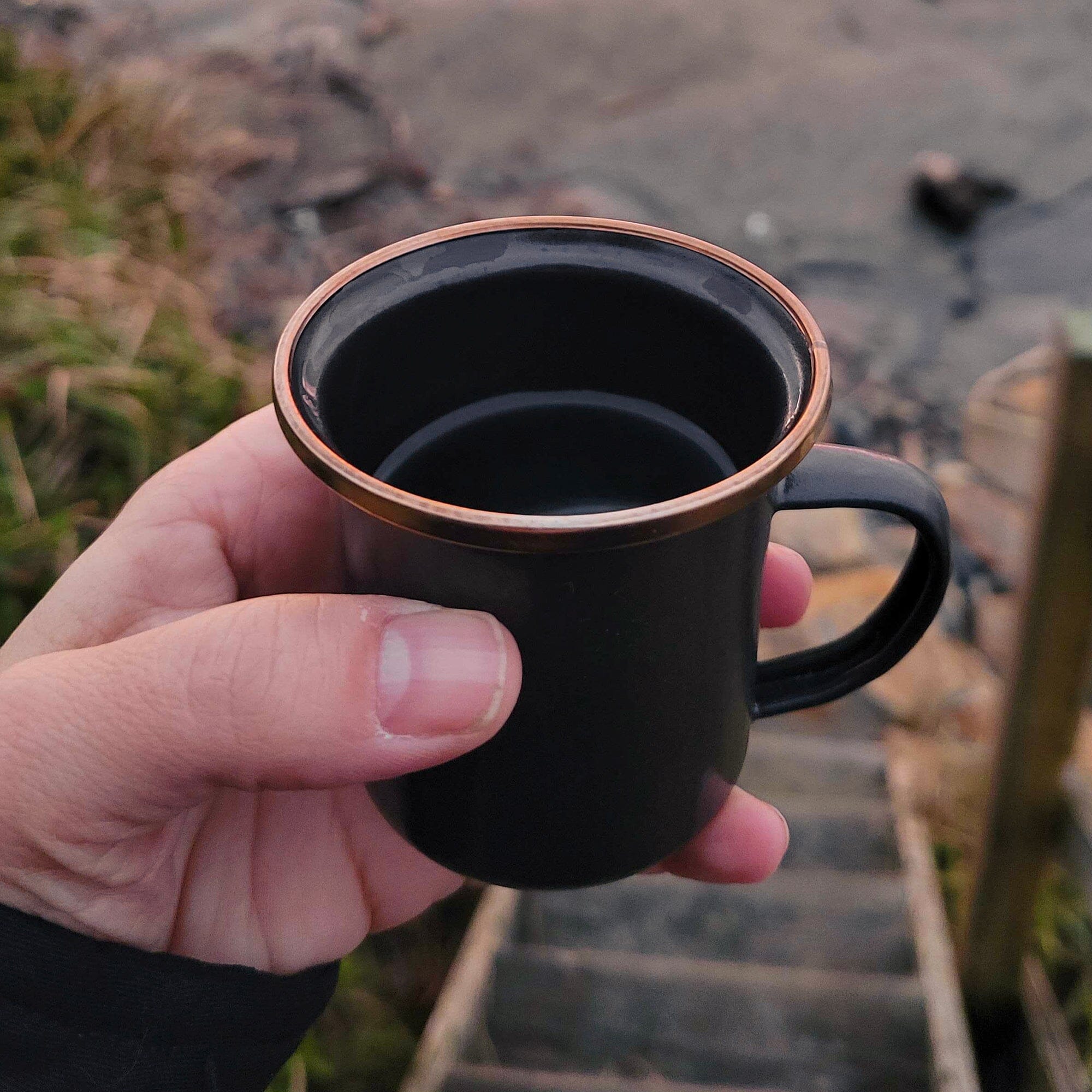 black coffee cup set Barebones Enamel Espresso Cup Set Charcoal CKW-344