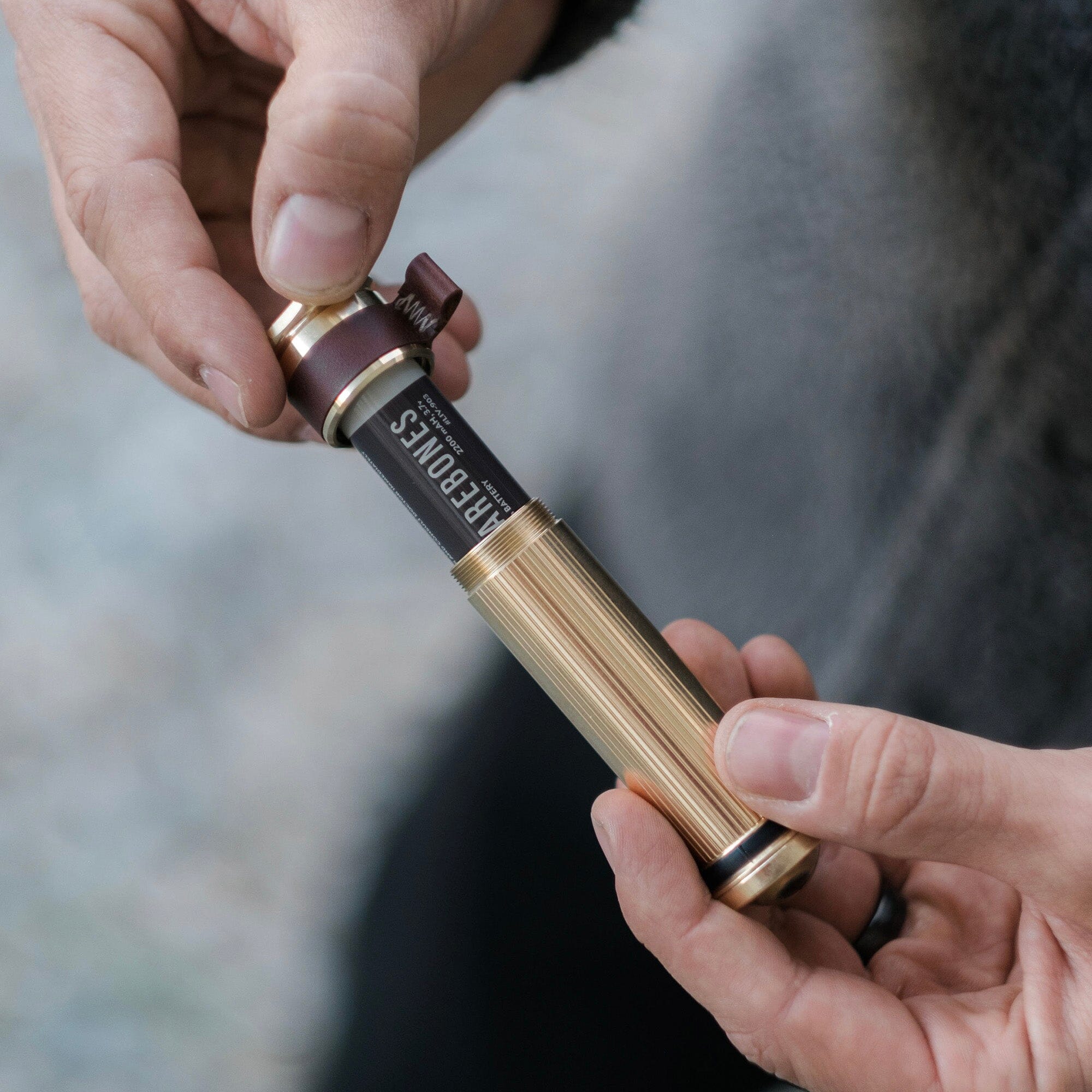 mini bare Barebones Brass & Aluminum Mini Flashlight