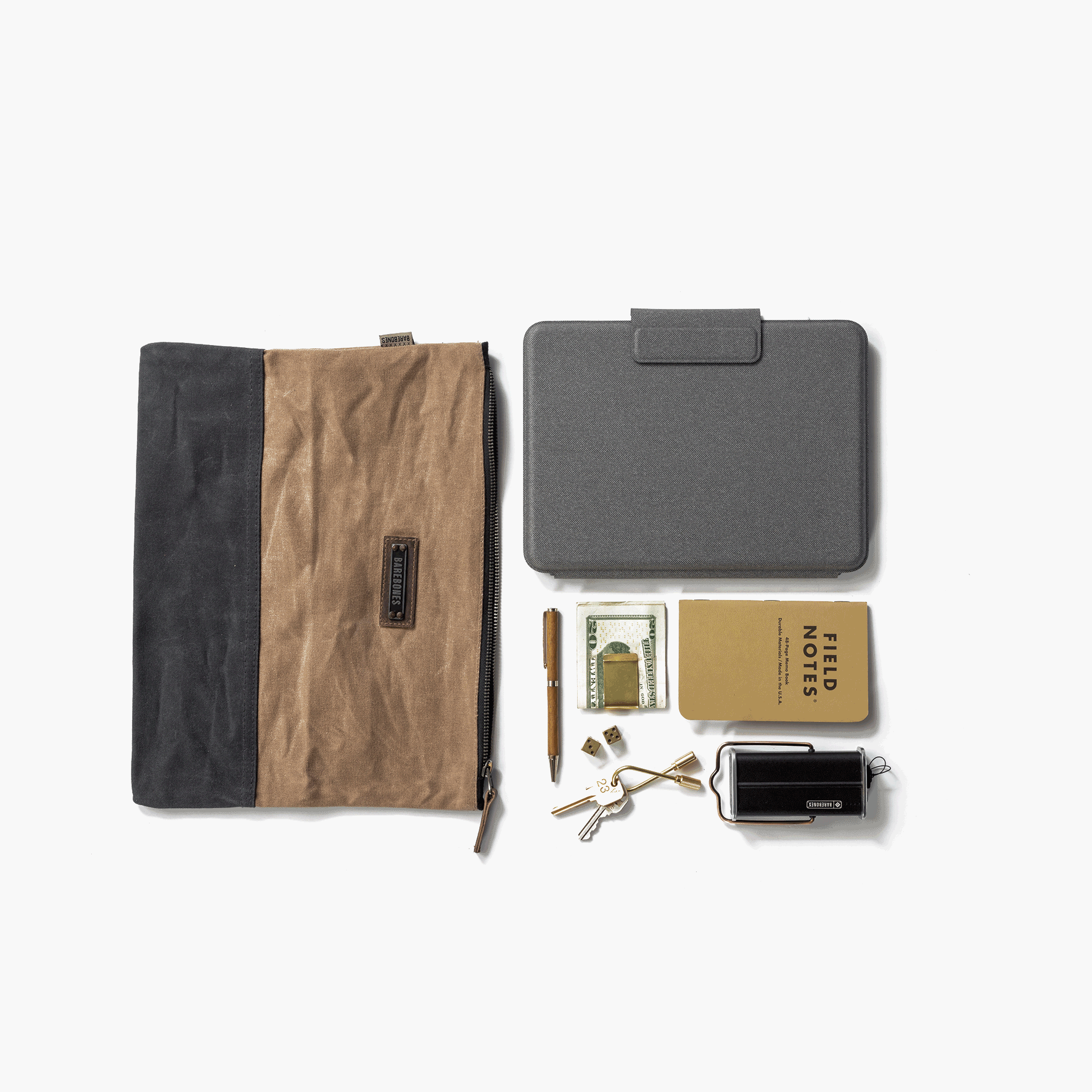 Neelum Zipper Pouch - Khaki - Thumbnail 3