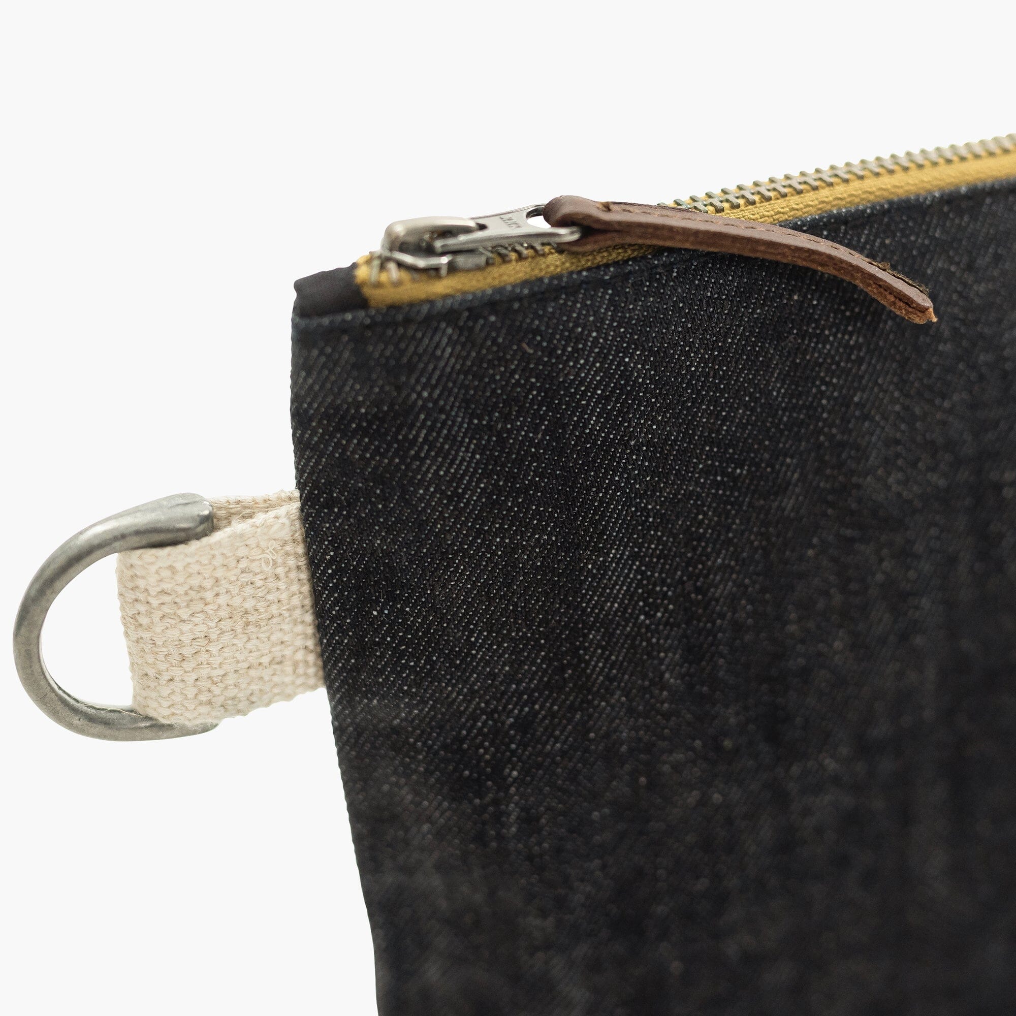 Barebones Neelum Zipper Pouch | Waxed Denim Zip Bag