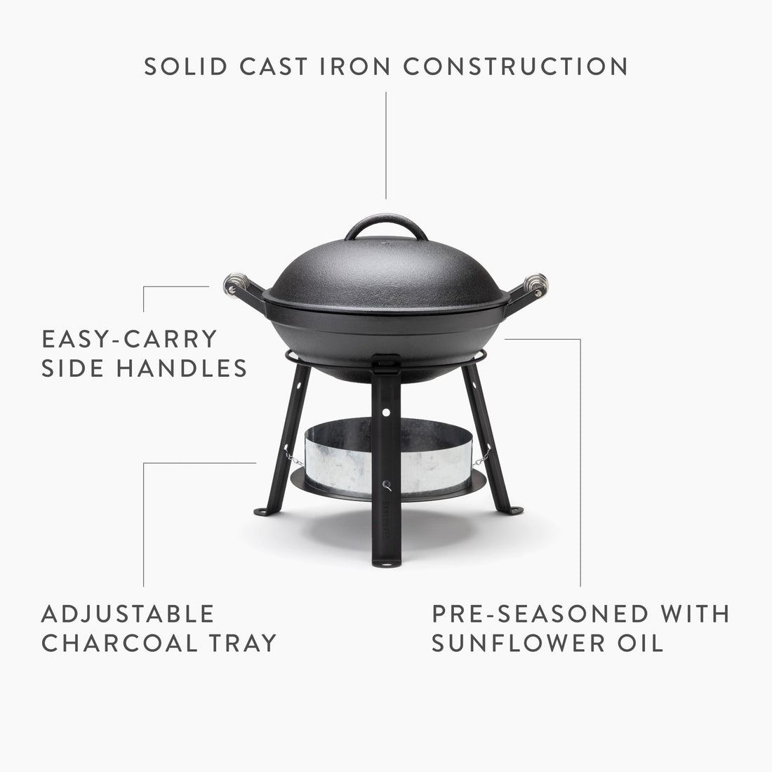 Barebones All-in One Cast Iron Grill - Black, Backyard