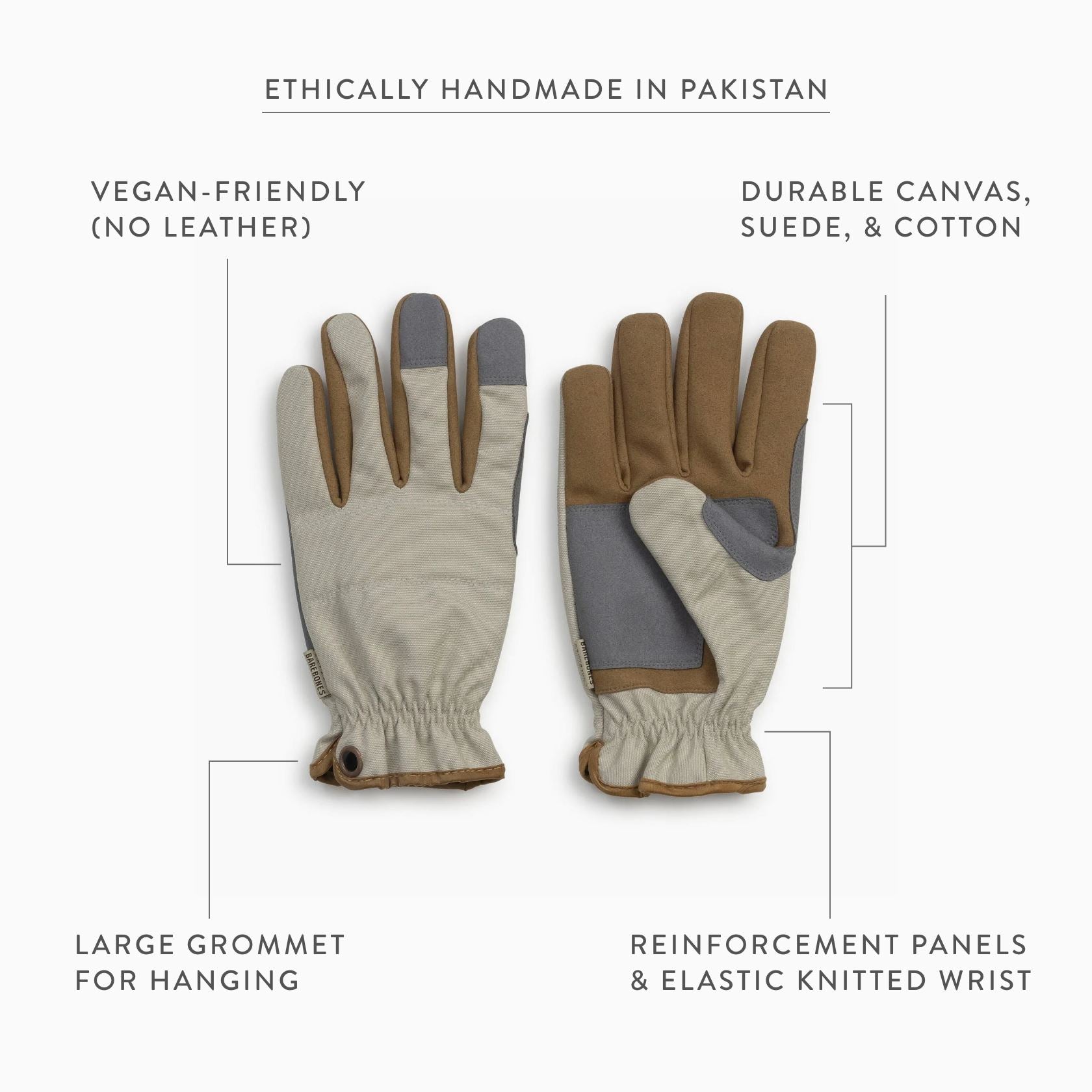 best vegan gardening gloves Barebones Leepa Garden Glove Stone XL