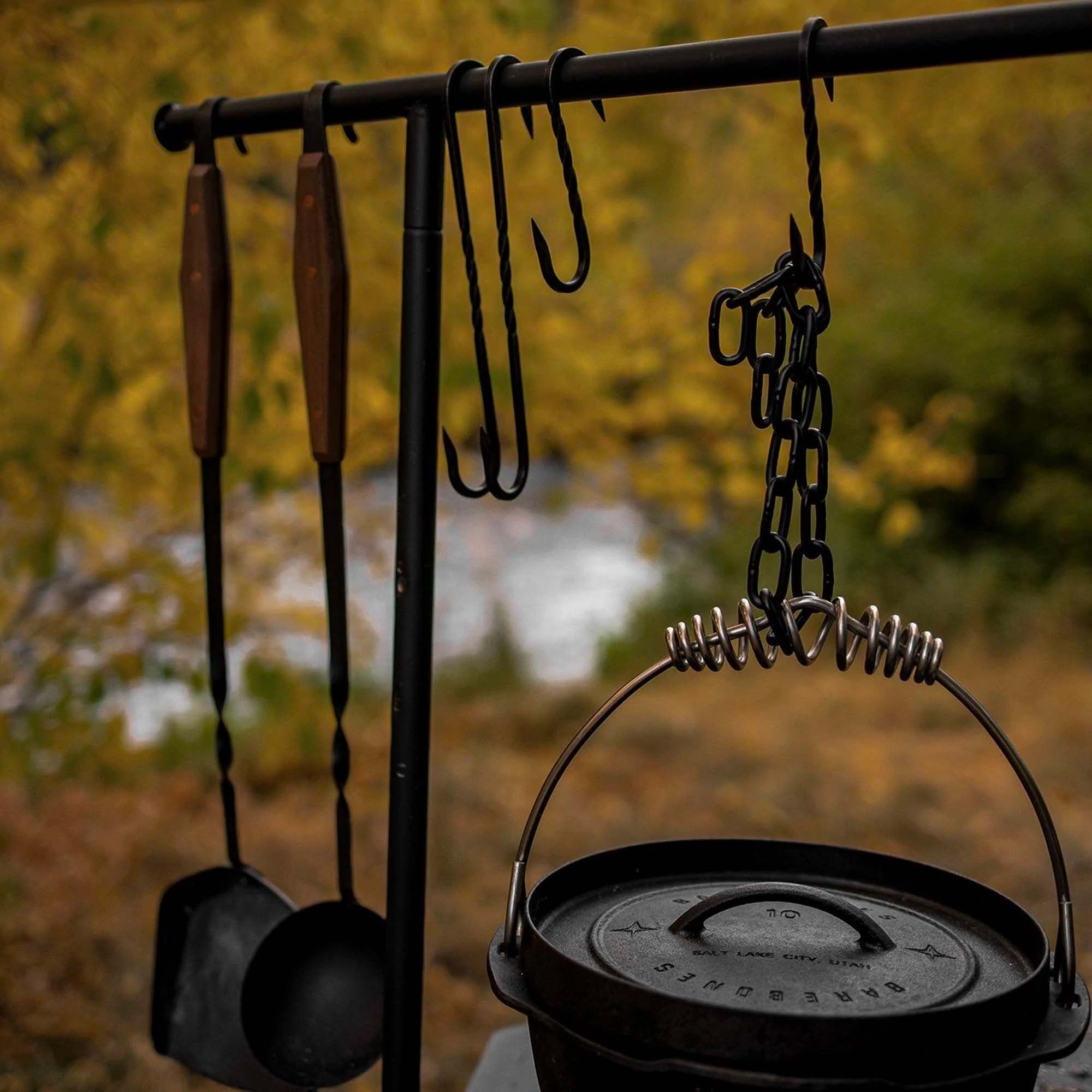 Cooker Chain Barebones Cowboy Grill S-Hook and Chain Kit | Hanging Cookware