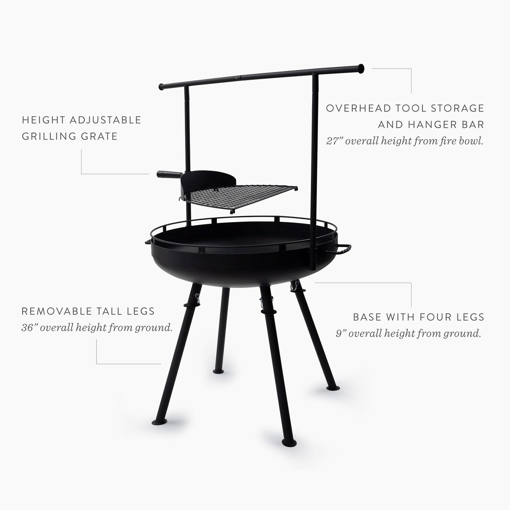 Cowboy Fire Pit Grill 30" Barebones