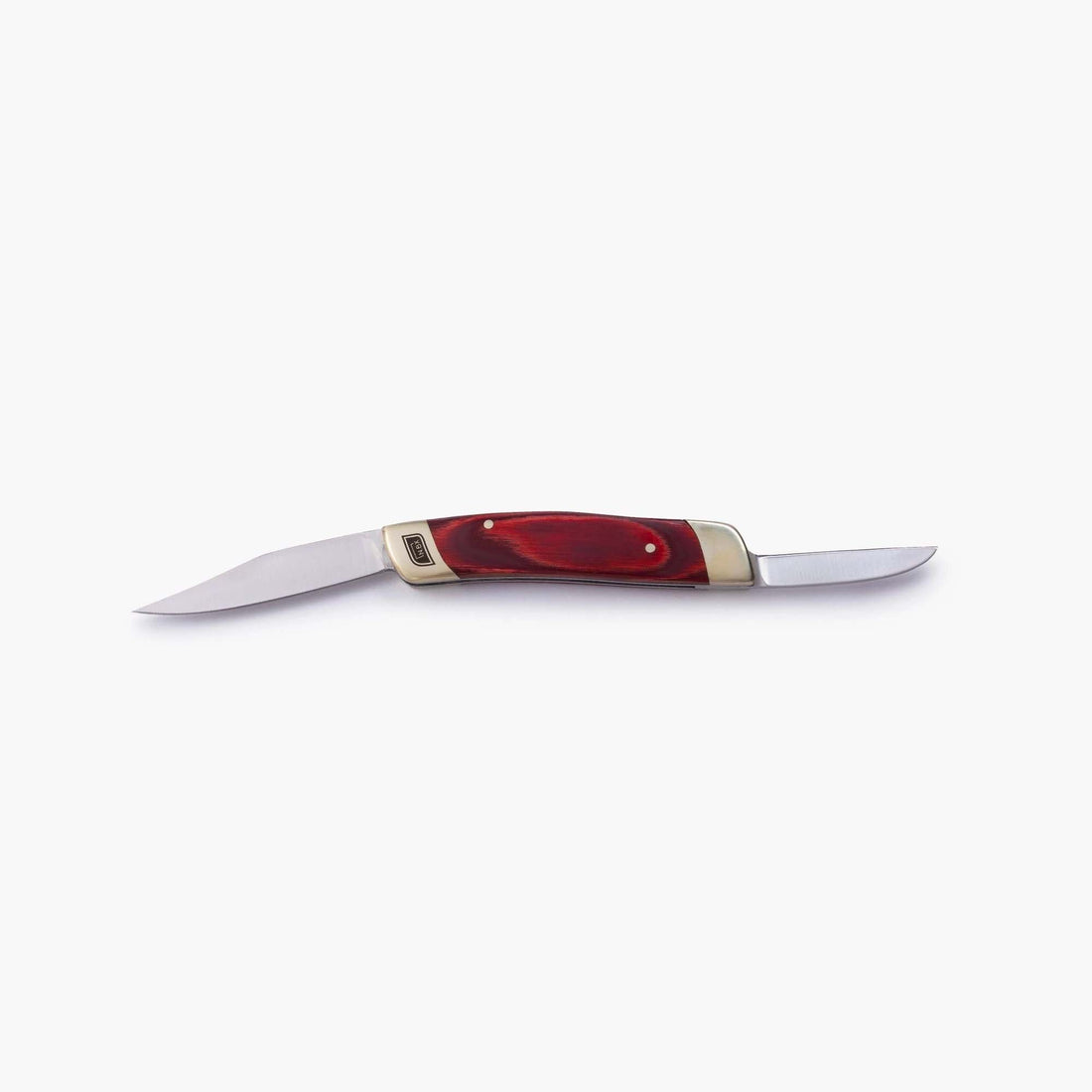 2.75 Closed Mini Folding Pocket Knife Red Wood Handle for