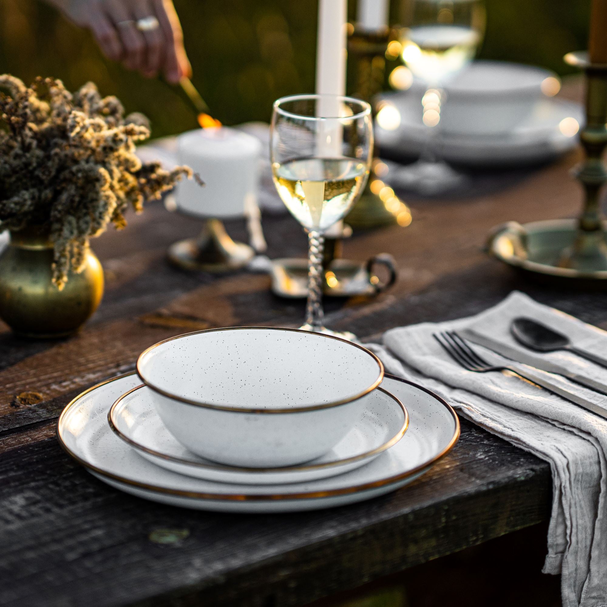Enamelware Dining Collection - Eggshell Enamelware Dishes