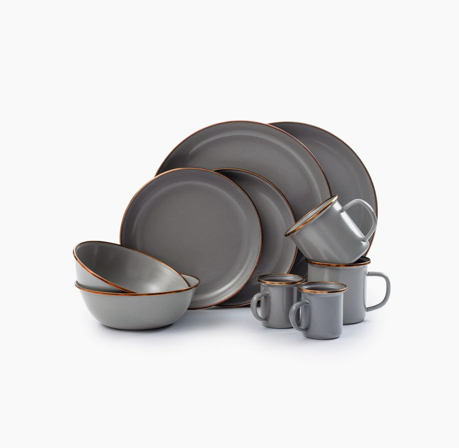16-Piece Granite Enamelware Dinnerware Set  Dinnerware, Grey dinnerware,  Dinner plates
