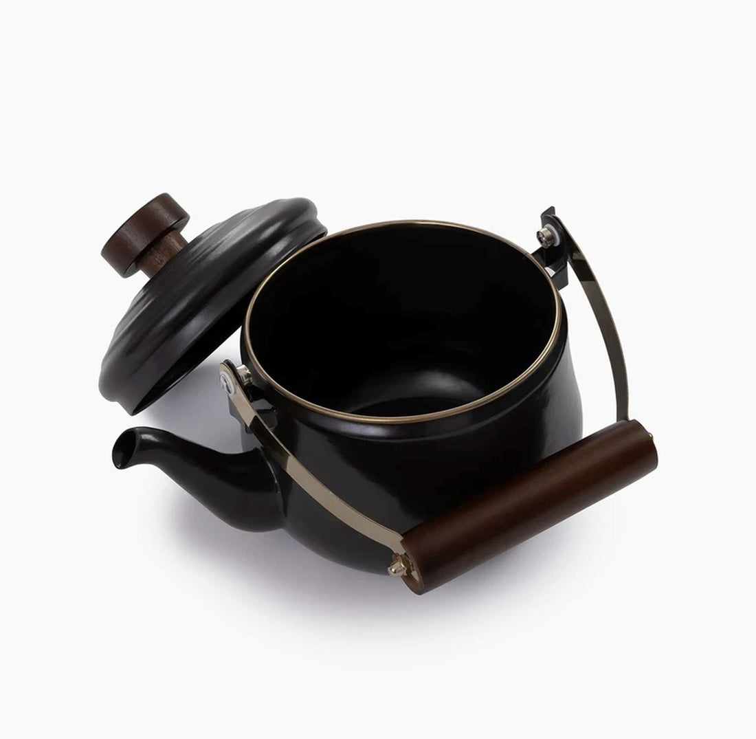 Vintage Look Black Cast Iron Coffee Pot